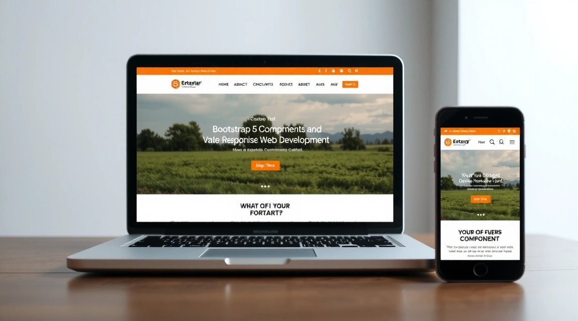 Laptop showing responsive design on different devices