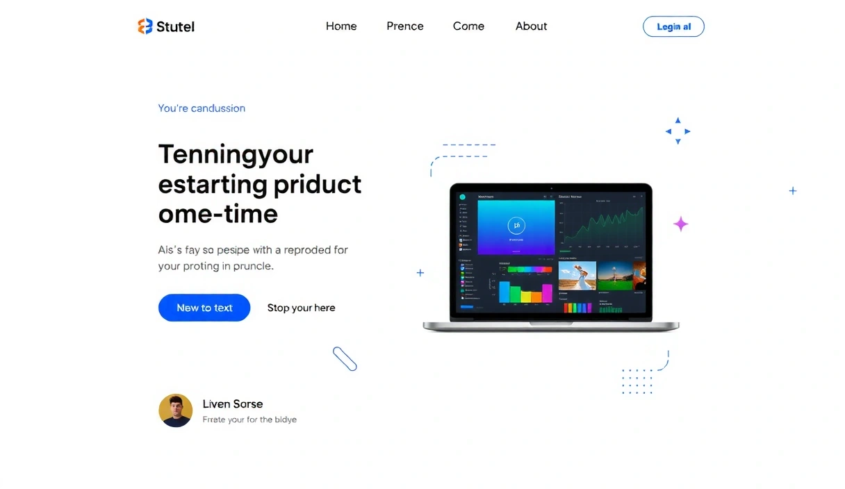 Project for a modern tech startup, sleek website design